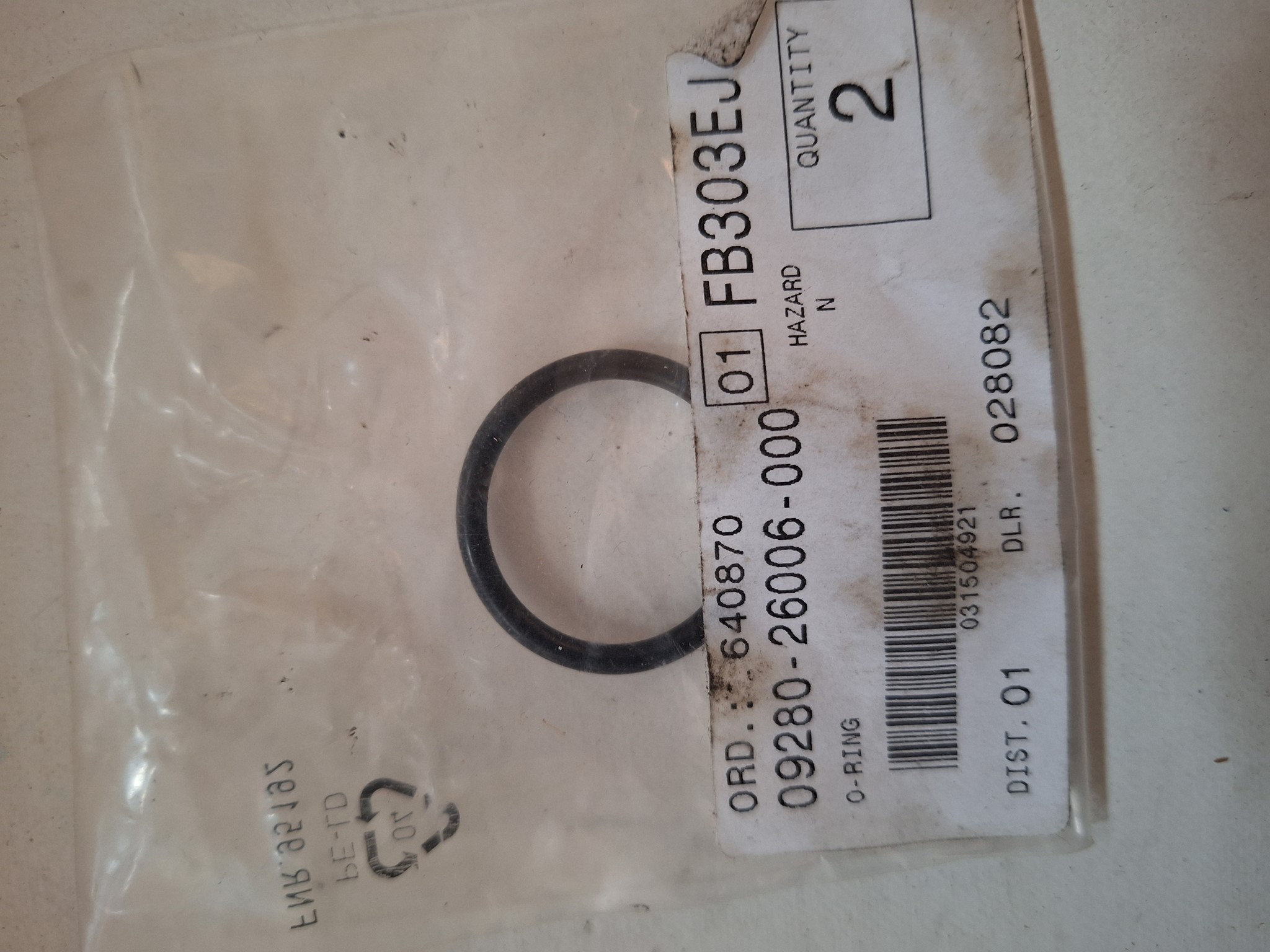 Bild von SUZUKI  ORING  09280-26006